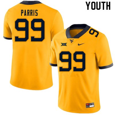 Youth West Virginia Mountaineers NCAA #99 Kaulin Parris Gold Authentic Nike Stitched College Football Jersey ZI15A20AA